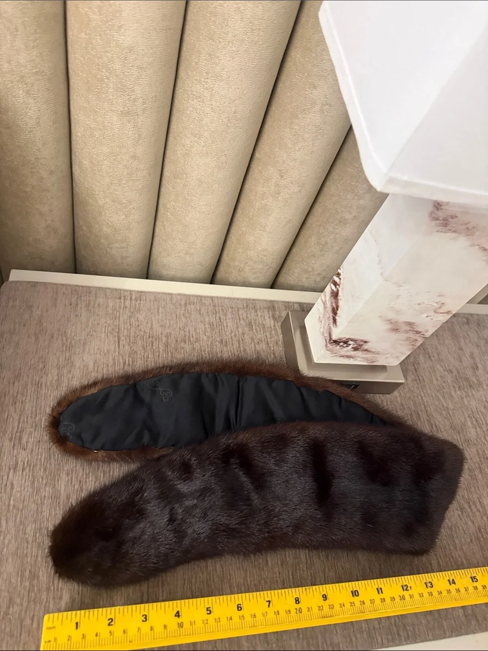 Real mink fur collar clip on